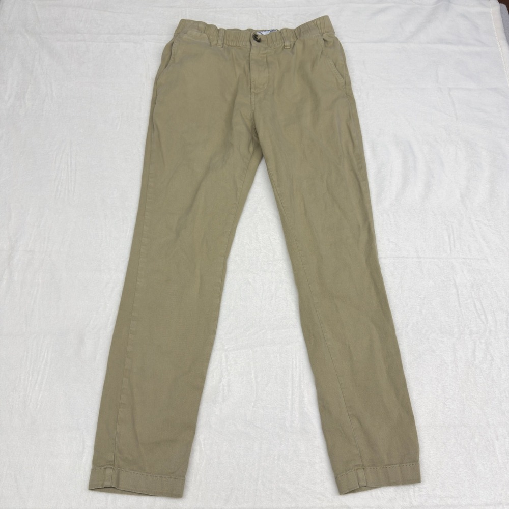 Cove USA Pants Mens 28x30 Khaki Slim Fit Elastic Waist Chino Twill Casual